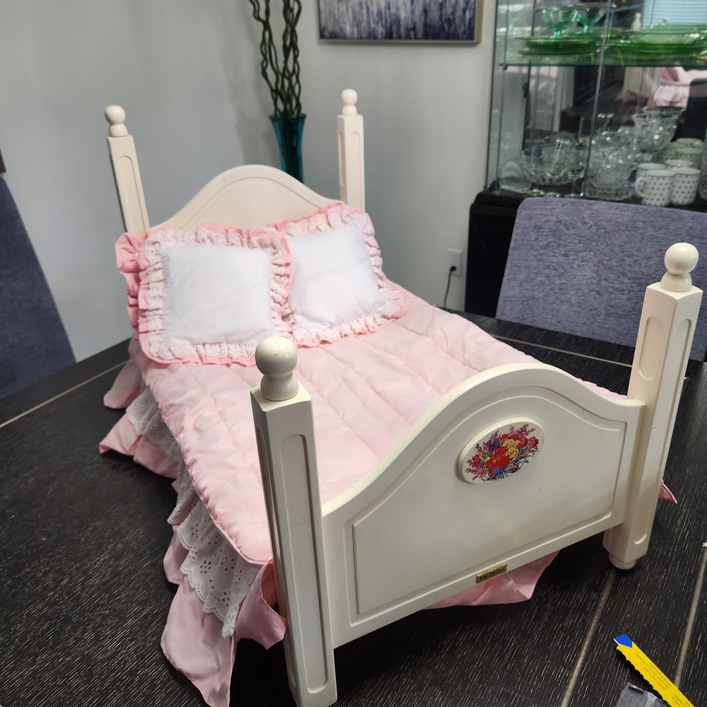 Charming Pink Doll Bed Set